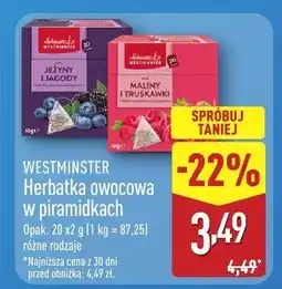 ALDI Herbatka owocowa w piramidkach Westminster oferta