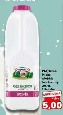 Kaufland PIĄTNICA Mleko wiejskie bez laktozy 2% tł. 1 l butelka oferta