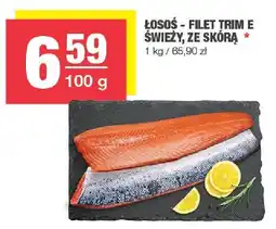 Spar Łosoś filet trim E świeży, ze skórą 100g SPAR oferta
