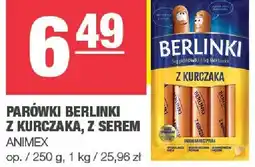 Spar Parówki Berlinki z kurczaka, z serem Animex 250g oferta