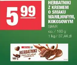 Spar Herbatniki z kremem o smaku waniliowym, kokosowym SPAR 160g oferta