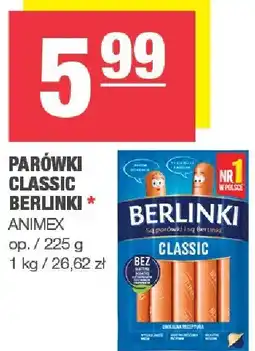 Spar Parówki Classic Berlinki 225g ANIMEX oferta