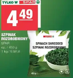 Spar Szpinak rozdrobniony 450g Spar oferta