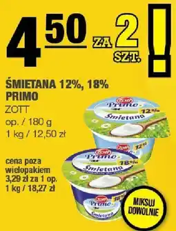 Spar Śmietana 12%, 18% Zott oferta