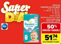 Carrefour Pieluchy Pampers Active Baby oferta