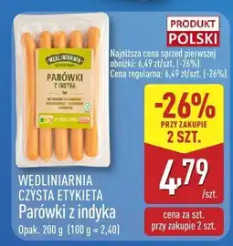 ALDI Parówki z indyka Wędliniarnia Czysta Etykieta oferta