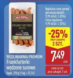 ALDI Frankfurterki wędzone surowe Wędliniarnia Premium oferta