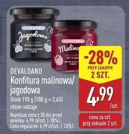 ALDI Konfitura malinowa/jagodowa Devaldano oferta