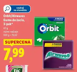 Lidl Guma do żucia Orbit/Airwaves 3-pak 42g oferta