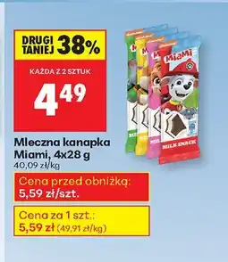 Biedronka Mleczna kanapka Miami 4x28 g oferta