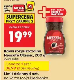 Biedronka Kawa rozpuszczalna Nescafé Classic 200g oferta