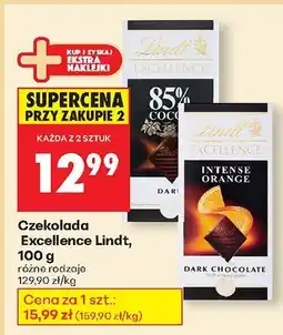 Biedronka Czekolada Excellence Lindt, 100 g oferta