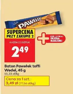 Biedronka Baton Pawełek toffi Wedel, 45 g oferta