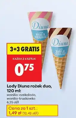 Biedronka Lody Diuna rożek duo, 120 ml oferta