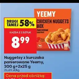Biedronka Nuggetsy z kurczaka panierowane Yeemy, 300 g +25 g sos oferta