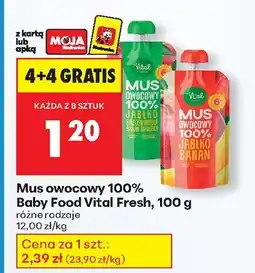 Biedronka Mus owocowy 100% Baby Food Vital Fresh, 100 g oferta