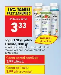 Biedronka Jogurt Skyr pitny waniliowy Fruvita oferta