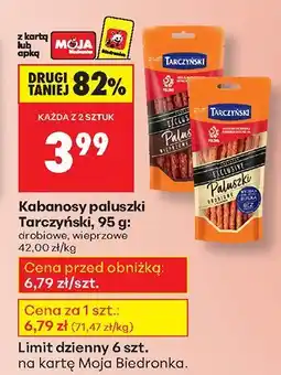 Biedronka Kabanosy paluszki drobiowe Tarczyński oferta