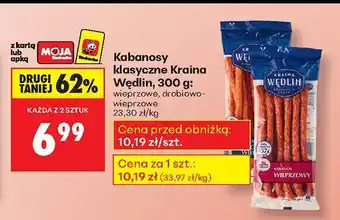 Biedronka Kabanosy klasyczne drobiowo-wieprzowe Kraina Wędlin oferta