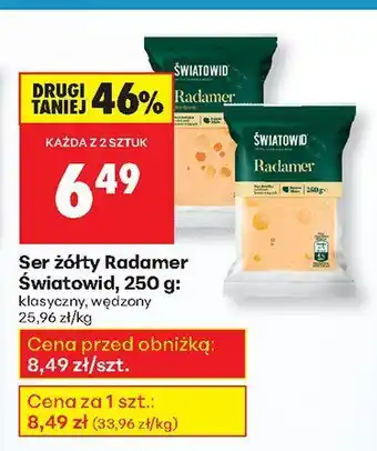Biedronka Ser żółty Radamer klasyczny Światowid oferta