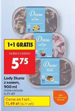 Biedronka Lody z sosem różne rodzaje Diuna oferta