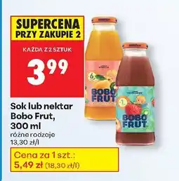 Biedronka Sok różne rodzaje Bobo Frut oferta