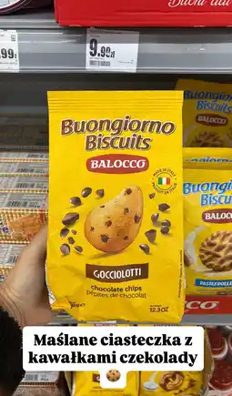Intermarche Ciastka Buongiorno Biscuits maślane z kawałkami czekolady Balocco oferta
