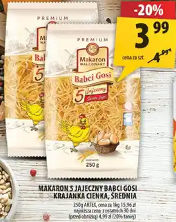 Arhelan Makaron jajeczny Babci Gosi krajanka cienka, średnia 250g Artex oferta