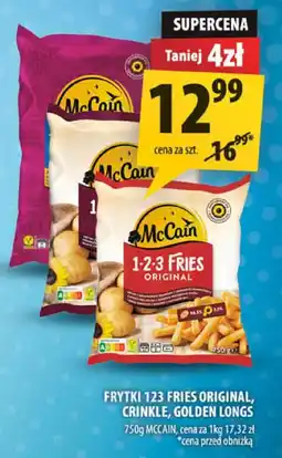 Arhelan Frytki 1-2-3 fries original crinkle, golden longs 750g McCain oferta