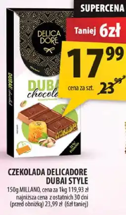 Arhelan Czekolada Delicadore Dubai style 150g Millano oferta