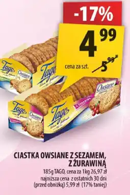 Arhelan Ciastka owsiane z sezamem, z żurawiną 185g Tago oferta
