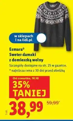 Lidl Esmara Sweter damski z domieszką wełny oferta