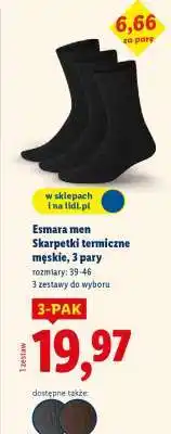 Lidl Esmara men Skarpetki termiczne męskie, 3 pary oferta