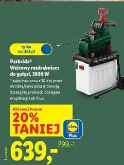 Lidl Parkside Walcowy rozdrabniacz do gałęzi, 2800 W oferta