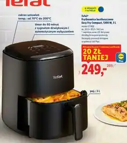 Lidl Tefal Frytkownica beztłuszczowa Easy Fry Compact, 1300 W, 3 L oferta