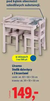 Lidl Livarno Stolik dziecięcy z 2 krzesłami oferta