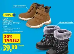 Lidl Lupilu Buty chłopięce lub śniegowce dziewczęce oferta