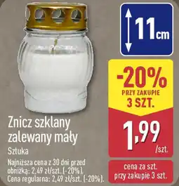 ALDI Znicz szklany zalewany mały oferta