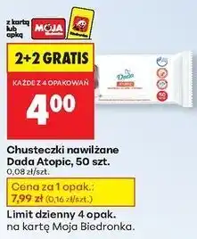 Biedronka Chusteczki nawilżane Dada Atopic 50 szt oferta