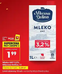 Biedronka Mleko UHT 3,2% Mleczna Dolina oferta
