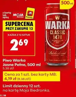 Biedronka Piwo Warka oferta