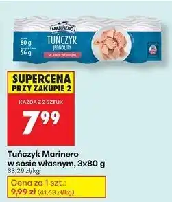 Biedronka Tuńczyk jednolity w sosie własnym Marinero oferta