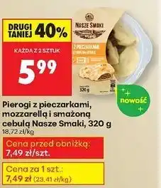 Biedronka Pierogi z pieczarkami, mozzarellą i smażoną cebulą Nasze Smaki oferta