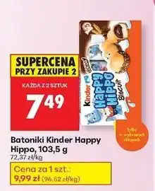 Biedronka Batoniiki kakaowe Kinder Happy Hippo oferta