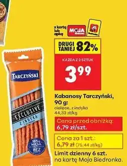 Biedronka Kabanos z indyka Tarczyński Exclusive oferta