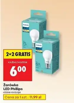 Biedronka Żarówka 60w e27 Philips oferta