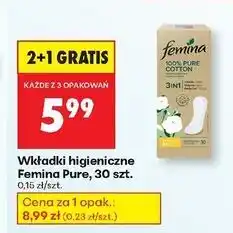 Biedronka Wkładki normal Femina Pure oferta