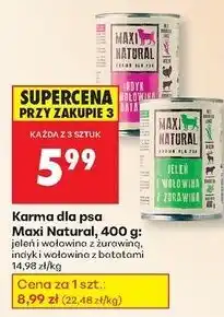 Biedronka Karma dla psa indyk i wołowina z batatami Maxi Natural oferta