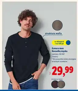 Lidl Koszula męska z bawełny m-xxl Esmara oferta