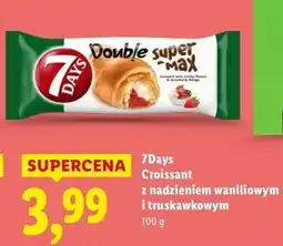 Lidl Rogal z nadzieniem waniliowo - truskawkowym 7 Days Double Max oferta